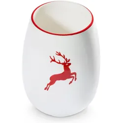 Gmundner Keramik, Vase, Rubinroter Hirsch, Vase (H: 15cm)