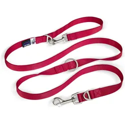 Curli Verstellbare Leine Nylon Rot L (L, Hund, Hundesport), Halsband + Leine