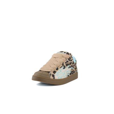 Sneaker BUFFALO "Buffalo LIBERTY FLAME", Damen, Gr. 36, beige (leo blau), Kunstfaser, Schuhe Sneaker