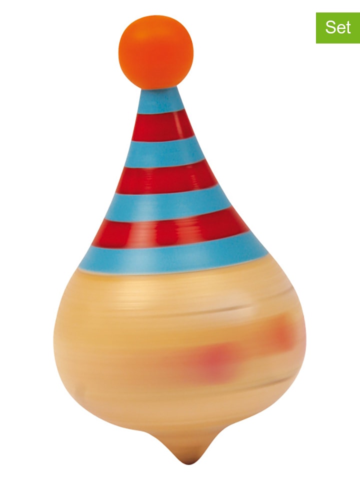 small foot 6er Set: Kreisel "Clown" - ab 3 Jahren - onesize