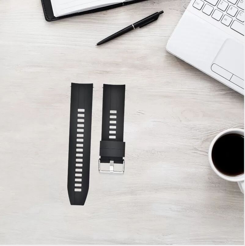 INF 22mm Silikonarmband für Huawei GT3/Watch 4/Honor/Samsung Schwarz