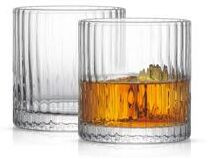 JoyJolt Elle Fluted Double Old Fashion Whiskey Glass - 10 oz - Set of 2 - 10 oz