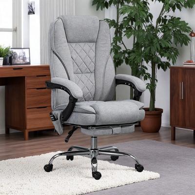 Massage Office Chair, Heated Reclining Computer Chair with Adjustable Height, Footrest and 360° Swivel Design