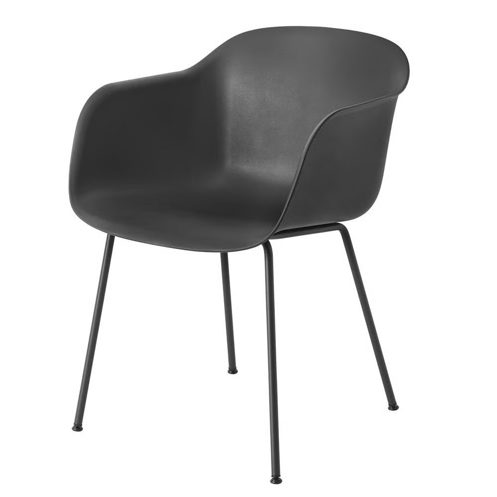 Muuto Fiber stoel met armleuningen zwart