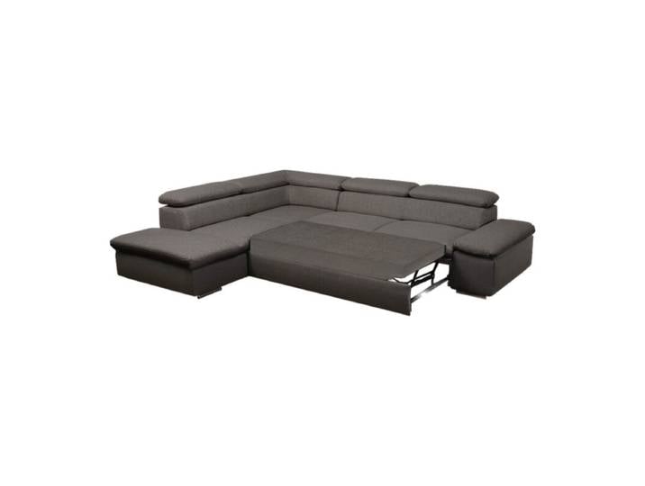 Polsteria Alcudia Ecksofa mit optionaler Schlaffunktion - Flachgewebe Euphoria 14 schlamm - manuelle Armteilverstellung &amp; manuelle Kopfteilverstellung &amp; manuelle Armteilverstellung, manuelle Kopfteilverstellung, Schlaffunktion Modern