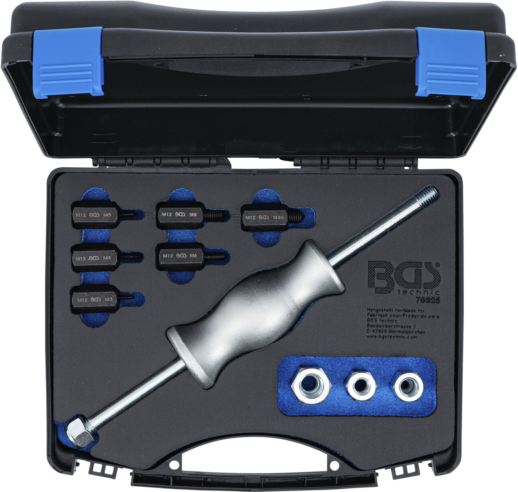 BGS Gleithammer-Satz mit Gewinde-Adaptern 12-tlg. ; BGS technic (70325)