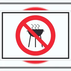 HB-Druck Grillen verboten Symbol Aufkleber A4 (210x297mm)