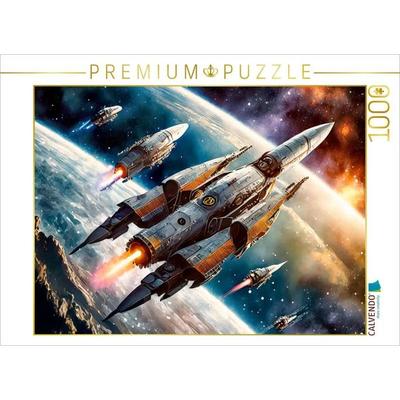CALVENDO Puzzle Tri-Engine Cruiser V3 mit Begleitschutz auf Patrouille | 1000 Teile Lege-Größe 64x48cm Foto-Puzzle für glückliche Stunden