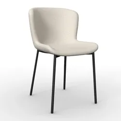 Stuhl Noemie Creme Chenille Gepolstert