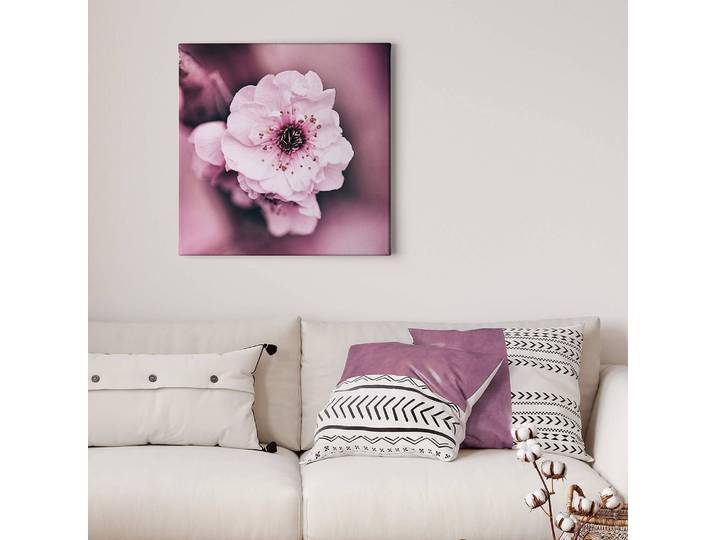 Leinwandbild Flowerage Polyester PVC / Fichtenholz Pink 50 x 50cm