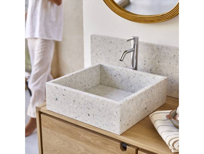 Waschbecken Made aus Premium-Terrazzo in Moon - Beige