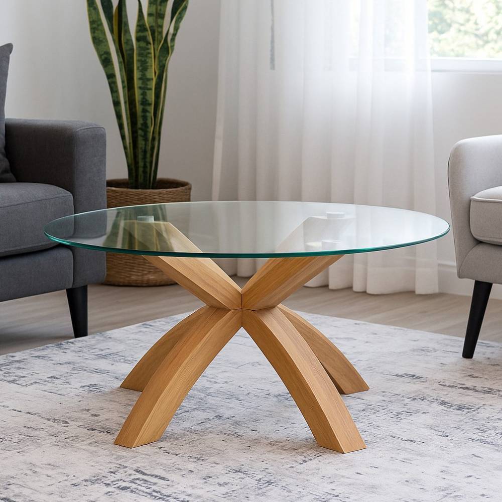 Pharao24.de Couchtisch Wohnzimmertisch in runder Form und modernem Design