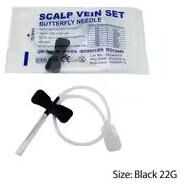Uplift Picks Pet Care Disposable Butterfly Blood Infusion Needle Set For Cats Dogs And Animal Clinics black (22g)