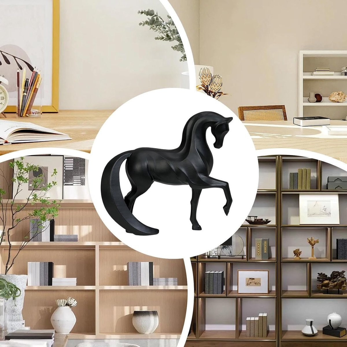 Gedetailleerd Hars Paardenbeeld Decoratie voor in de Woonkamer H: 198 cm, B: 93 cm, D: 198 cm