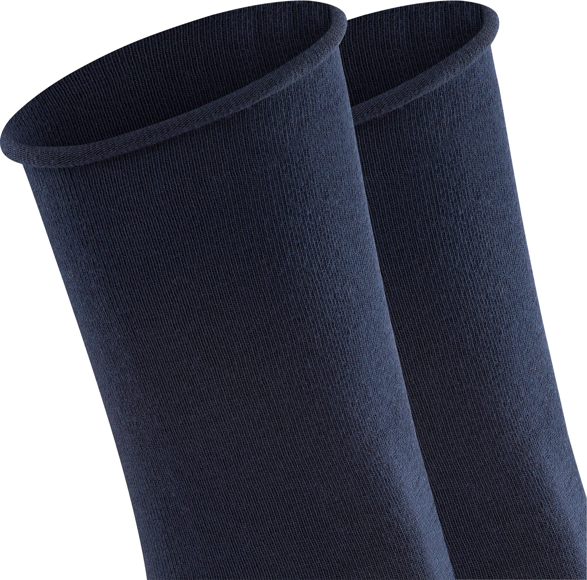 Socken ESPRIT "Basic Pure", Damen, Gr. 35-38, blau (marine), Baumwollmischung, unifarben, normal, Socken Socken, ohne einschneidendes Bündchen, Basic-Socke, Uni-Strümpfe atmungsaktiv marine 35-38