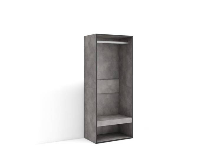 Armoire Vestiaire ouvert Armoire de Rangement Ouverte 60x35x145 cm Chambre à coucher pièce Ciment RF3488