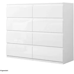 HTI-Living, Kommode + Sideboard, Kommode Kenji 8 Schubladen Hochglanz (115 x 40 x 97 cm)
