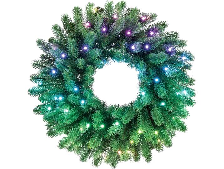 Twinkly pre-lit wreath 50 RGB LED Green wire Plug type C