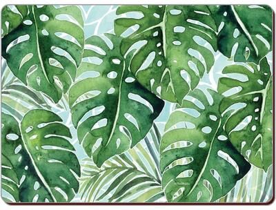Counterart Set of 2 Hardboard Placemats, Tropical Foliage