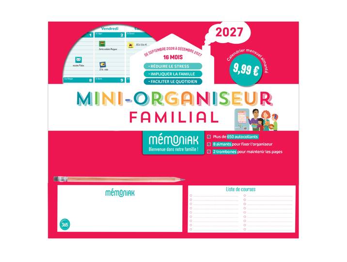 Mini-organiseur familial Mémoniak 2027 - 16 mois, de septembre 2026 à décembre 2027 (Broché)