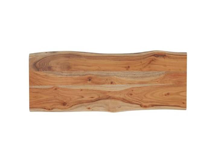 KTHLBRH Tischplatte aus Akazienholz 100 x 40 x 2,5 cm lebendige Kanten Tropisches Massivholz, glatte Oberfläche, vielseitige Verwendung für Bars oder Kreativität