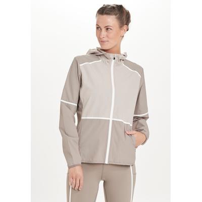 Laufjacke ENDURANCE "Flothar", Damen, Gr. 42, grau (grau, beige), 100% Polyester, mehrfarbig, normal, ohne Ausschnitt, Jacken, mit wind- und wasserabweisender Funktion