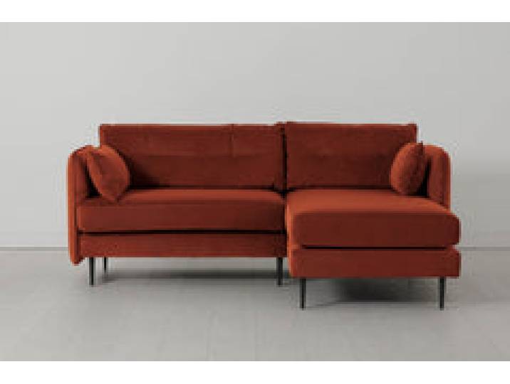 Model 19 Dreisitzer Chaiselongue-Sofa (Rechts), Ziegelrot