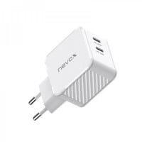 45W DUAL USB-C (PD) QC3.0 Ladegerät GaN weiß, PD 3.0, QC 3.0
