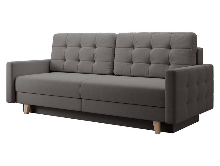 Selsey Verat - Schlafsofa mit Stauraum und Easy-Clean Veloursbezug, Dunkelgrau