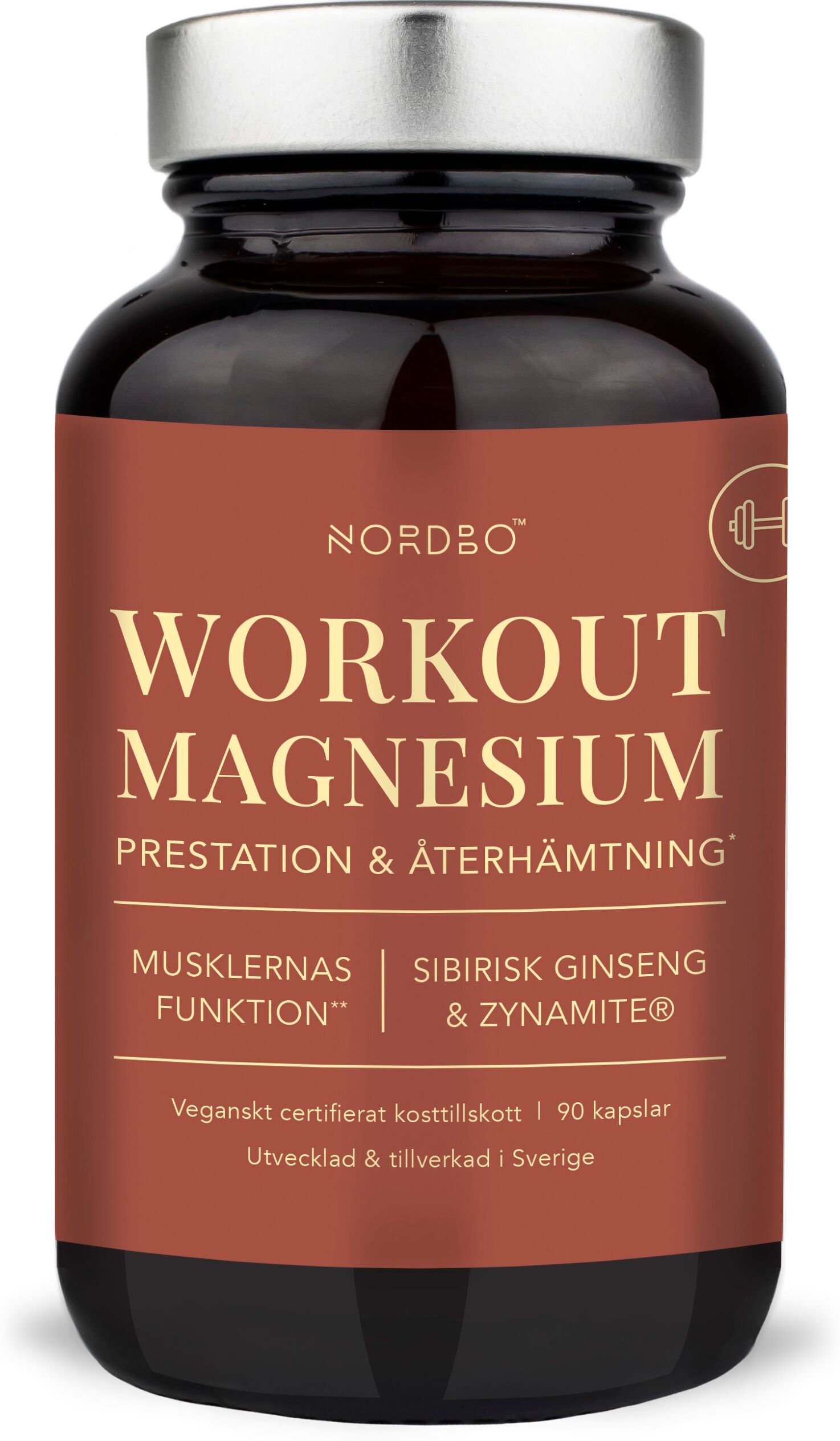 Nordbo WorkOut Magnesium, 90 kap Kosttilskud 90 stk