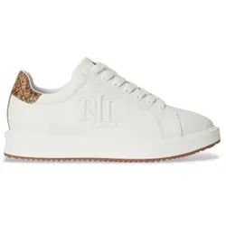 Lauren Ralph Lauren für Damen. 802P15844001 Ainsley Sneakers mit weißer Python-Prägung (41), Leder, Wohnung, Schnürsenkel, Lässig