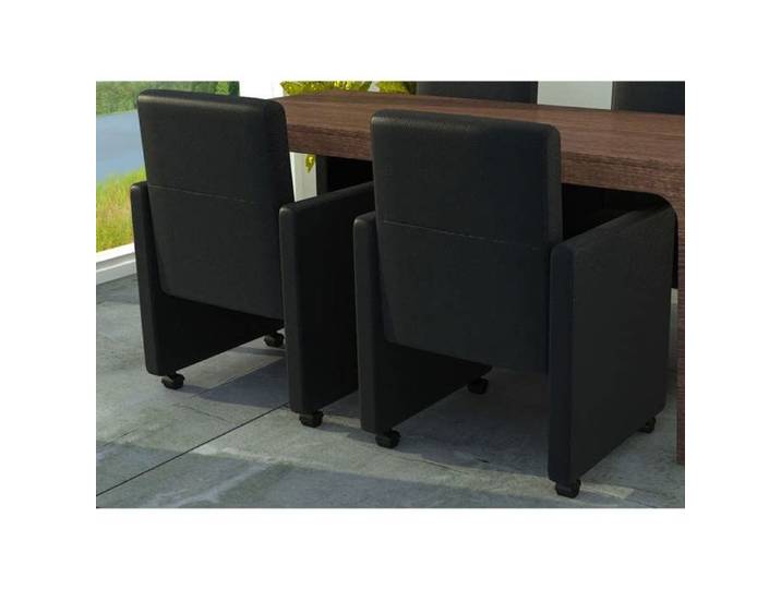 BESTLIFE Chaises de salon Décor Chaises à manger lot de 2 noir similicuir 624548