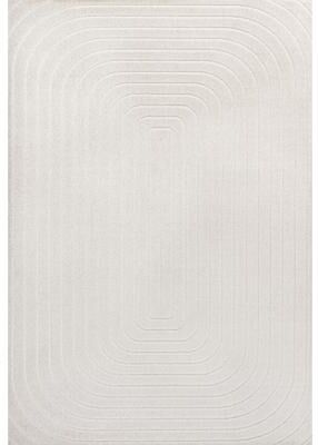 JONATHAN Y Anders High-Low Modern Scandinavian Arch Stripe Monotone Ivory Indoor/Outdoor Rug
