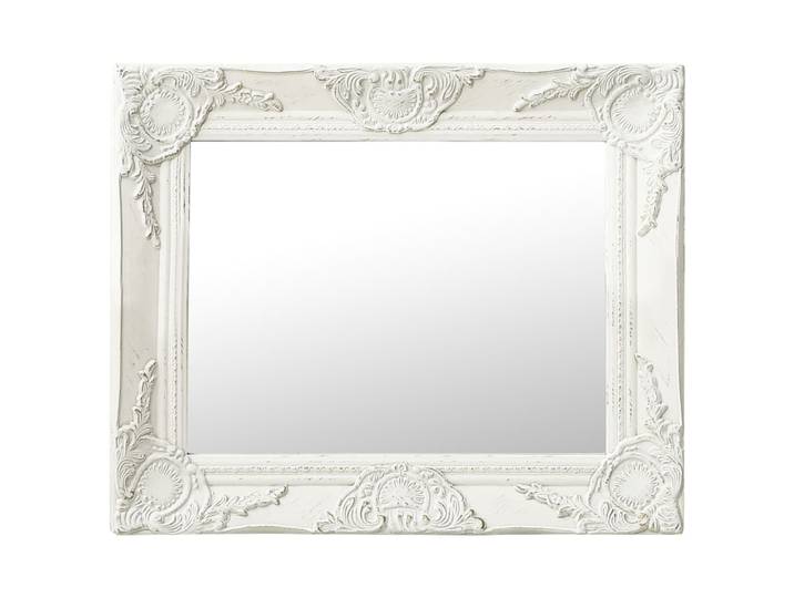 Miroir Mural Style Baroque 50x40 Cm Blanc