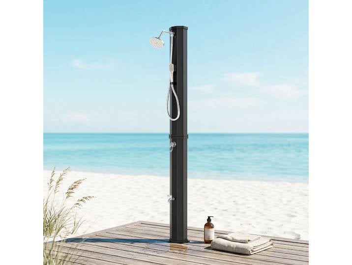 Outsunny Douche Solaire 60L Jardin Piscine Tête Douchette Noir