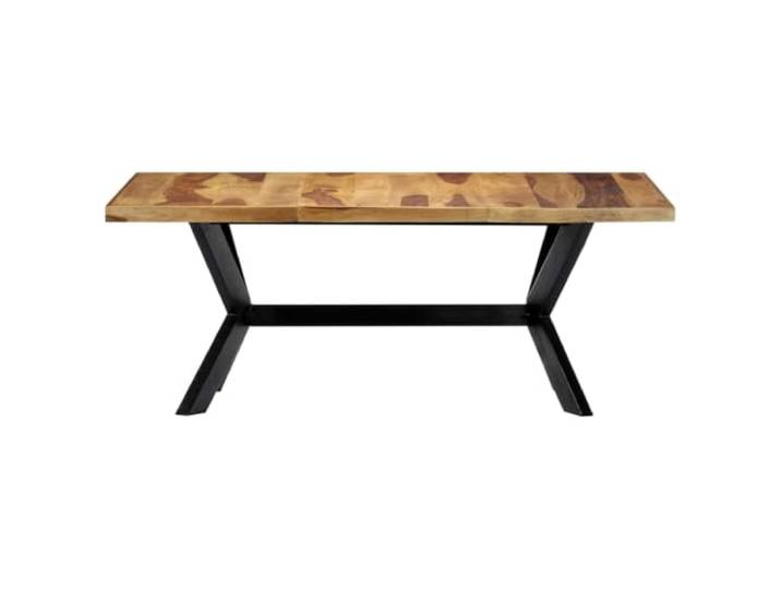 HBBMGYD Esstisch, 180 x 90 x 75 cm, Massivholz Industrieller Stil, Stahlfuß, Kreuzstruktur, Rosenholz, einfache Montage, Unikat