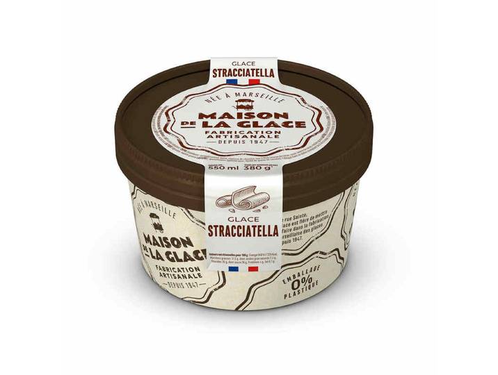 MAISON DE LA GLACE Pot de glace Stracciatella - 380 g