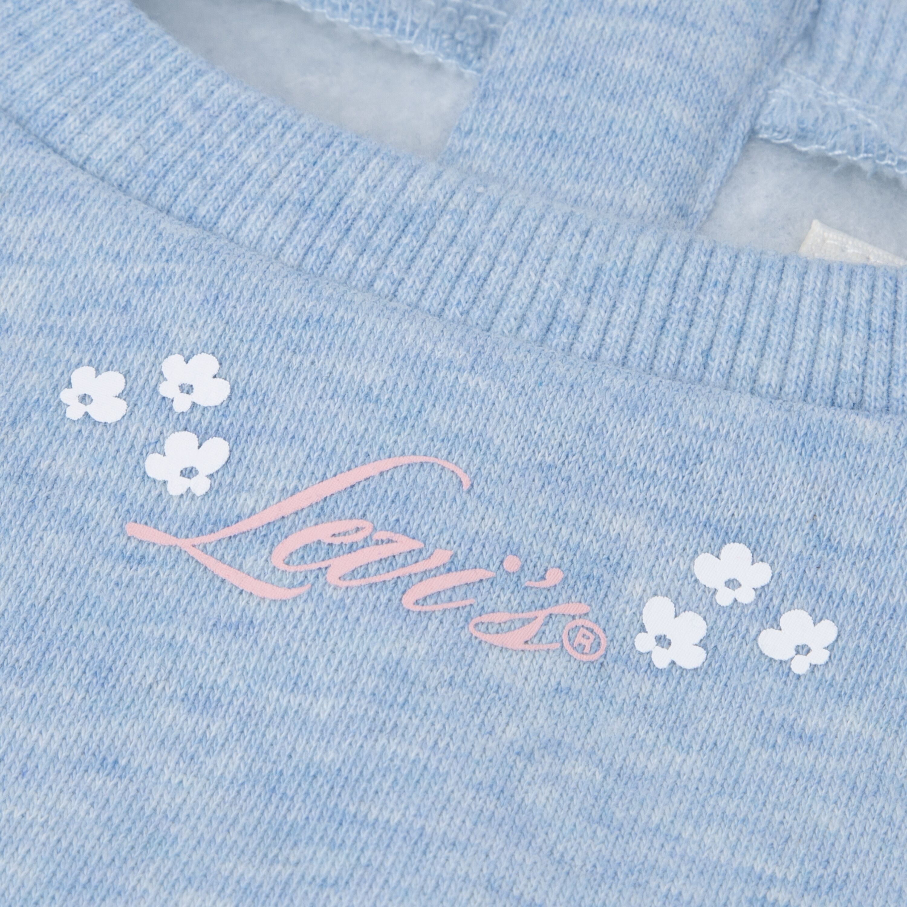 Sweatshirt LEVI'S KIDS "LVG RUFFLED CREW W JOGGER", Jungen, Gr. 36M (98), levi's skyway heather, Sweatware, Obermaterial: 60% Baumwolle, 40% Polyester, meliert, bequem normal, Rundhals, elastischer Bund, Sweatshirts Sweatshirt, & Joggpants/ Jogginganzug m