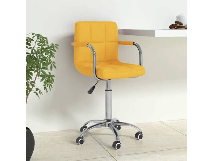 Chaise pivotante de bureau Jaune moutarde Tissu - Cadre durable - design élégant(14091)