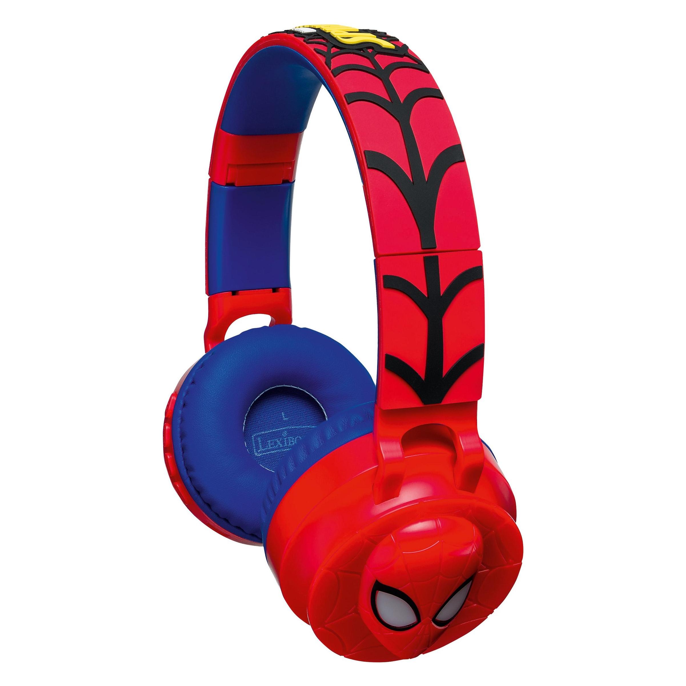 Lexibook - 3D Spider-Man On-Ear Bluetooth and Wired foldable Headphones (HPBT015SP) (HPBT015SP)