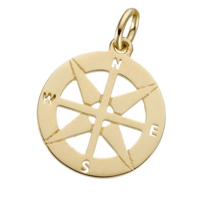 Kettenanhänger JOBO "Anhänger Kompass", gelb (gelbgold 585), Schmuckanhänger, Damen, Gelbgold 585, Kettenanhänger, 585 Gold