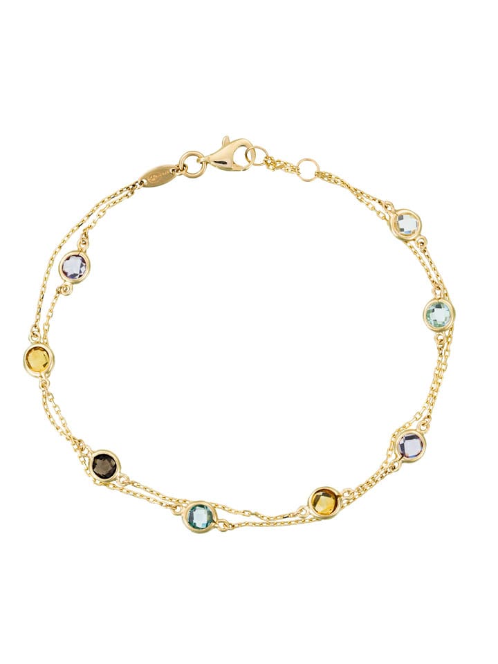 ATELIER DU DIAMANT Gold-Armkette "Colormix" mit Edelsteinen - onesize