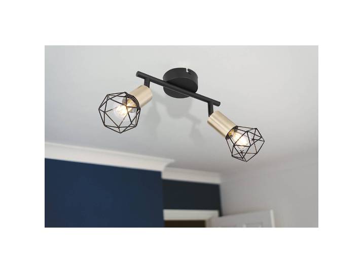 Plafonnier Xara I 22 x 20 x 8cm Laiton/Noir Matériau : Métal Surface en métal : Laqué Type de métal : Fer LED E14