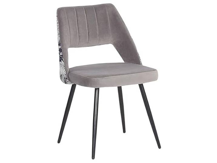 Beliani Moderner Esszimmerstuhl 2er Set aus Samtstoff/Metall grau Ansley