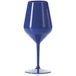 MONOUSO - Wiederverwendbares Langlebiges Tritan-Weinglas in Dunkelblau 470ml (6 Stück)