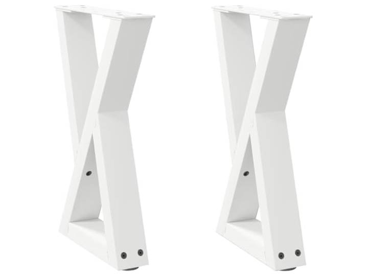 hliofuir 2er Set Couchtischbeine Weiß 38x42 cm Stahl Tischgestell Metall Höhenverstellbare Kufenbeine aus pulverbeschichtetem Stahl für individuelle DIY Beistelltische im Wohnzimmer.