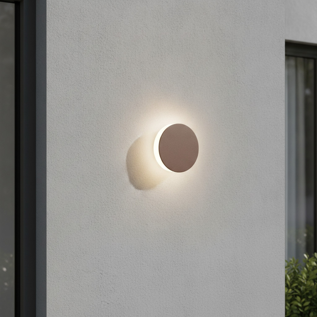 Lyora Design wandlamp Gong roestbruin van aluminium
