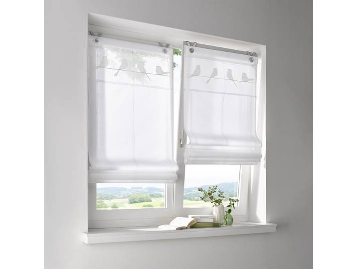 Store à œillets Gravelot 80cm Blanc/Blanc