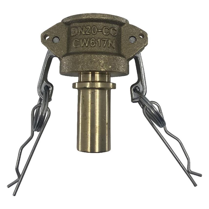 BRW Mutterteil Typ C KAMLOK aus Messing mit glattem Schlauchstutzen für Klemmschaleneinband (19 mm) (74846286)