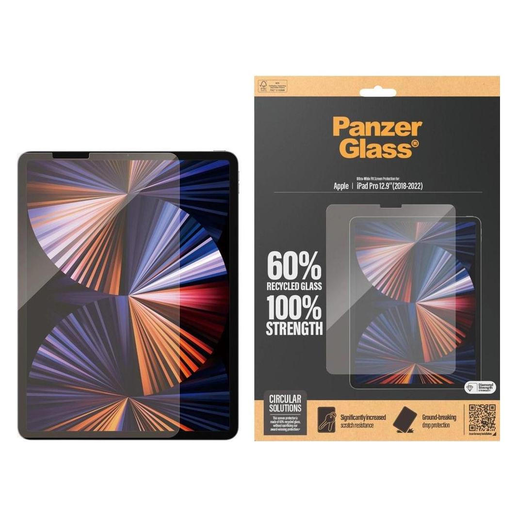 PanzerGlass Ultra-Wide Fit Schutzglas (1 Stk., Apple iPad Pro 12.9 2015, Apple iPad Pro 12.9 2018, Apple iPad Pro 12.9 2020, Apple iPad Pro 12.9 2021, Apple iPad Pro 12.9 2022) (2845)